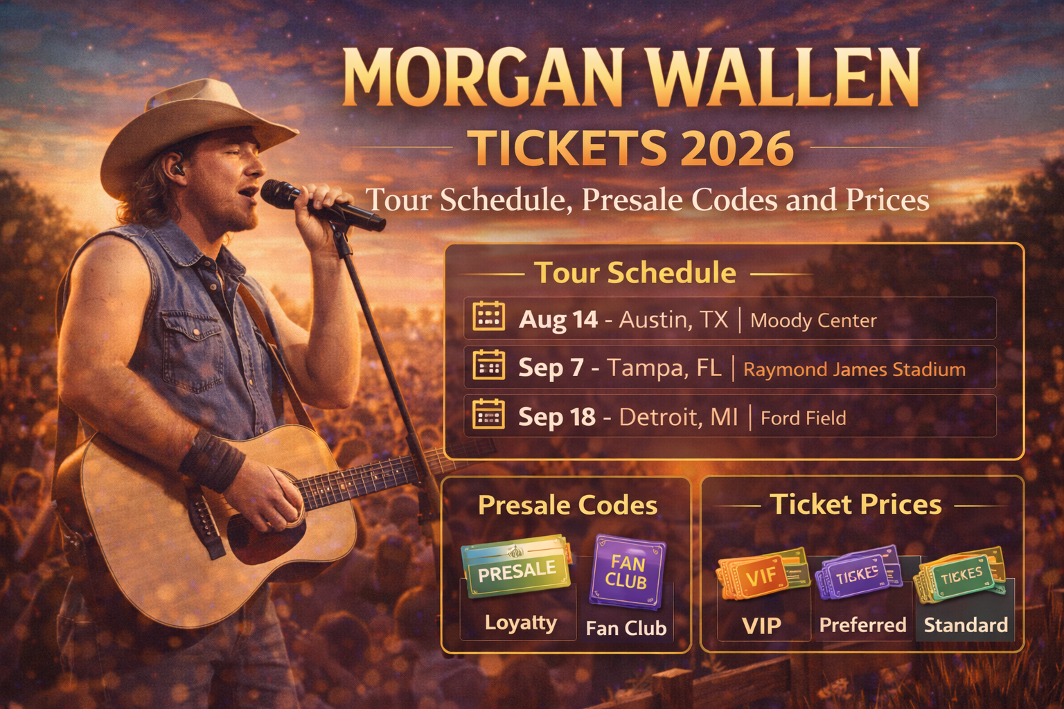 Morgan Wallen Tickets 2026: Tour Schedule, Presale Codes and Prices